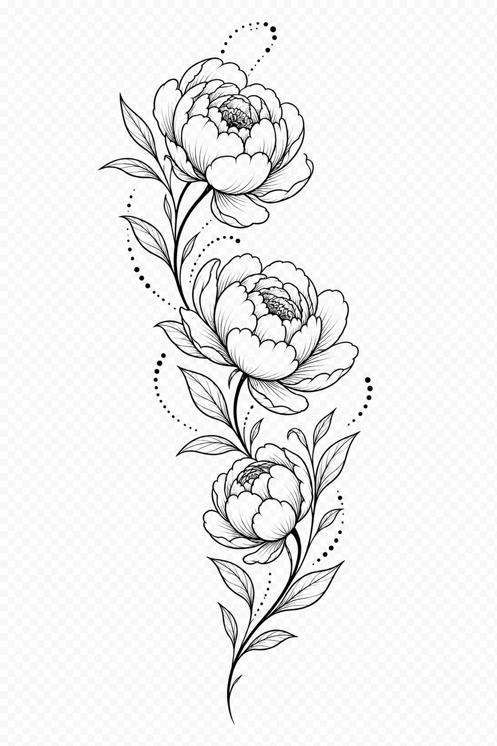 Generated botanical line-art sample