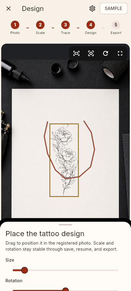 TatMapper artwork placement controls